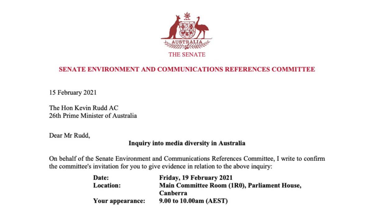 Office of Kevin Rudd, 26th PM of Australia tweet media