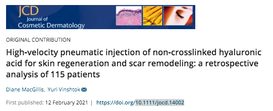 Inyección neumática a alta velocidad de ácido hialurónico para cicatrices de acné: buenos resultados con duración de efecto superiores a un año. Opción a tener en cuenta en futuros protocolos?

buff.ly/3bcJ0kz