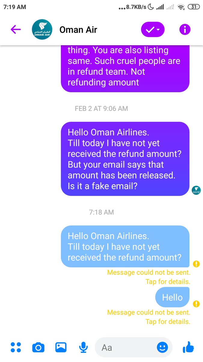 VeereshPalled5's tweet photo. @theAPEXassoc @IATA @AAzizAlraisi @OmanObserver @CAAOMN @omanair 
Dear CEO, Chairman, IATA.
Refund Team is very worst, not refunding, not answering, telling lies, playing with customers money.
Never ever seen such worst service in my life. Your FB team is not replying https://t.co/f4QVk0ULo9