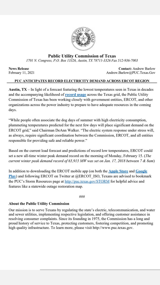 2. They received a warning notice on the 11th from the Public Utility Commission of Texas.