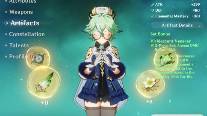 another good support set is the viridescent venerer, which reduces an opponent's resistance to the corresponding swirled element by 40% (does not stack with other supports using 4pc)meaning if the pyro regisvine has a 50% pyro resistance, it can reduce it to 40%.