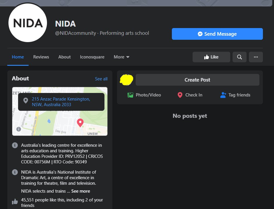 Acting and drama college, NIDA.