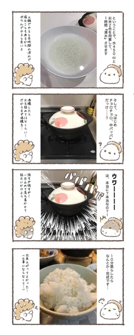 ということで、家で土鍋ごはんを炊きました…?#もちめのごはん 