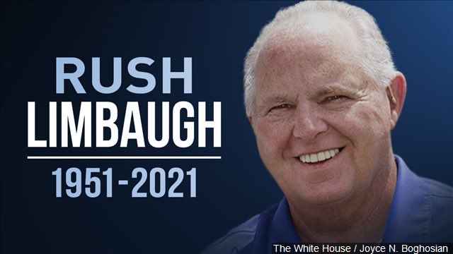 R.I.P. Mr #RushLimbaugh a TRUE #AMERICAN who opened the eyes of MILLIONS of Americans to what the American Hating Left has been doing to our beautiful country🇺🇸Though Taken WAY TOO SOON, you made the most of your 70 years here on earth! #ThankYou #MAGA #GOLDENmicrophone #Trump