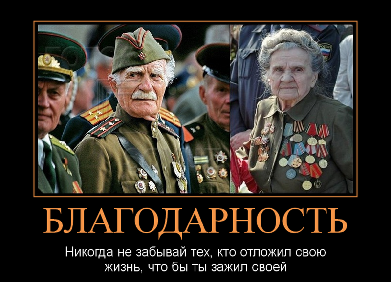 Ветераны Отчизны любимой!
Всех нас спас только ваш героизм.
Вы, сплотившись семьёю единой,
Как один, били дружно фашизм.

К вам Россия слова обращает,
Вами враг был опасный разбит.
Вас Отчизна моя заверяет:
Подвиг ваш на Руси не забыт!