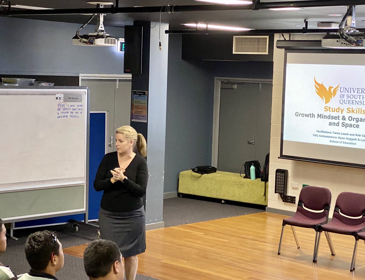 DavSilk's tweet photo. Great work @_TaniaLeach and @RobCantle for facilitating today’s workshop to 70 Bundamba SHS year 11 &amp; 12 #students who have aspirations to continue onto #university #studyskills #GrowthMindset @usqedu @studyUSQ https://t.co/ynOy7hMdeN
