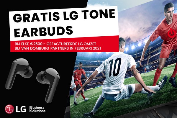 Nog maar 11 dagen! Bestel deze maand nog voor €2500,- aan LG producten en ontvang gratis LG Tone Earbuds! Wij bieden het volledige display assortiment van @LG_ID_HQ. Deze actie is geldig zolang de voorraad strekt en op=op: bit.ly/3936OX9