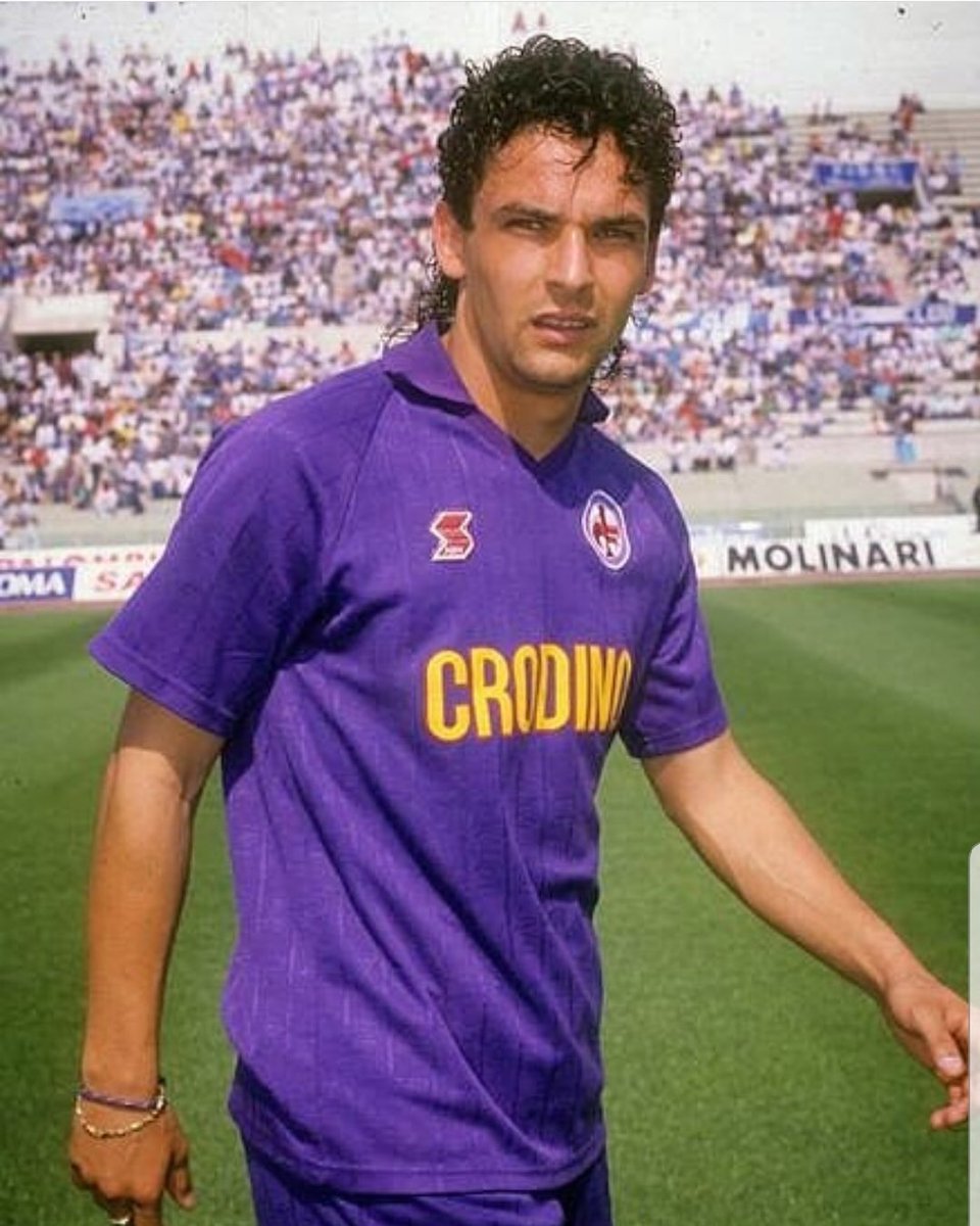 Roberto Baggio en una previa de partido con la Fiorentina. Fuente: ACF Fiorentina twitter