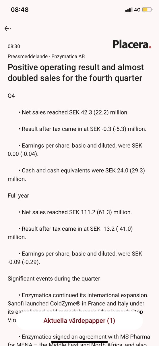 ESGFIRE's tweet photo. Sales inline with expectations 👏👏👏

Nice to see coldzyme gaining shares when the cold market decreased due to social distancing 

Enzymatica $enzy #coldzyme #COVID19 https://t.co/RUMzmcqv2v