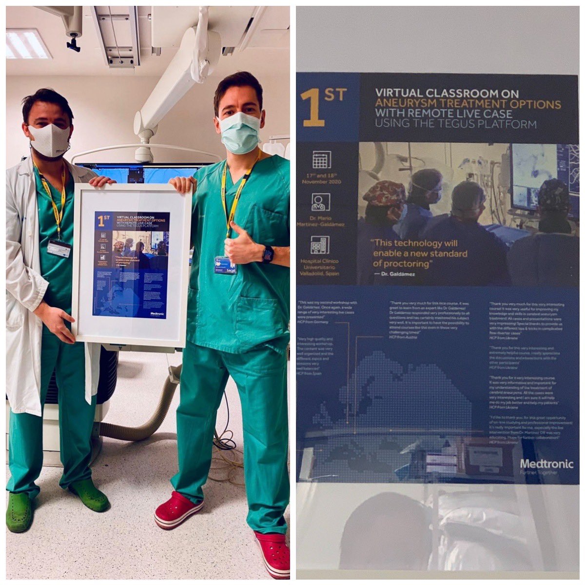 Thank you <a href="/Medtronic/">Medtronic</a> Neurovascular for this recognition. We had the honor to organize the first virtual workshop with a remote life case using the <a href="/TegusMedical/">Tegus Medical GmbH</a> 
This is a landmark on the Neurointerventional training &amp; education
