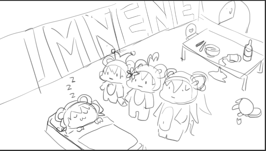 Another weird idea of Holo children story.
Nene the Goldilocks and the 3 bears. 