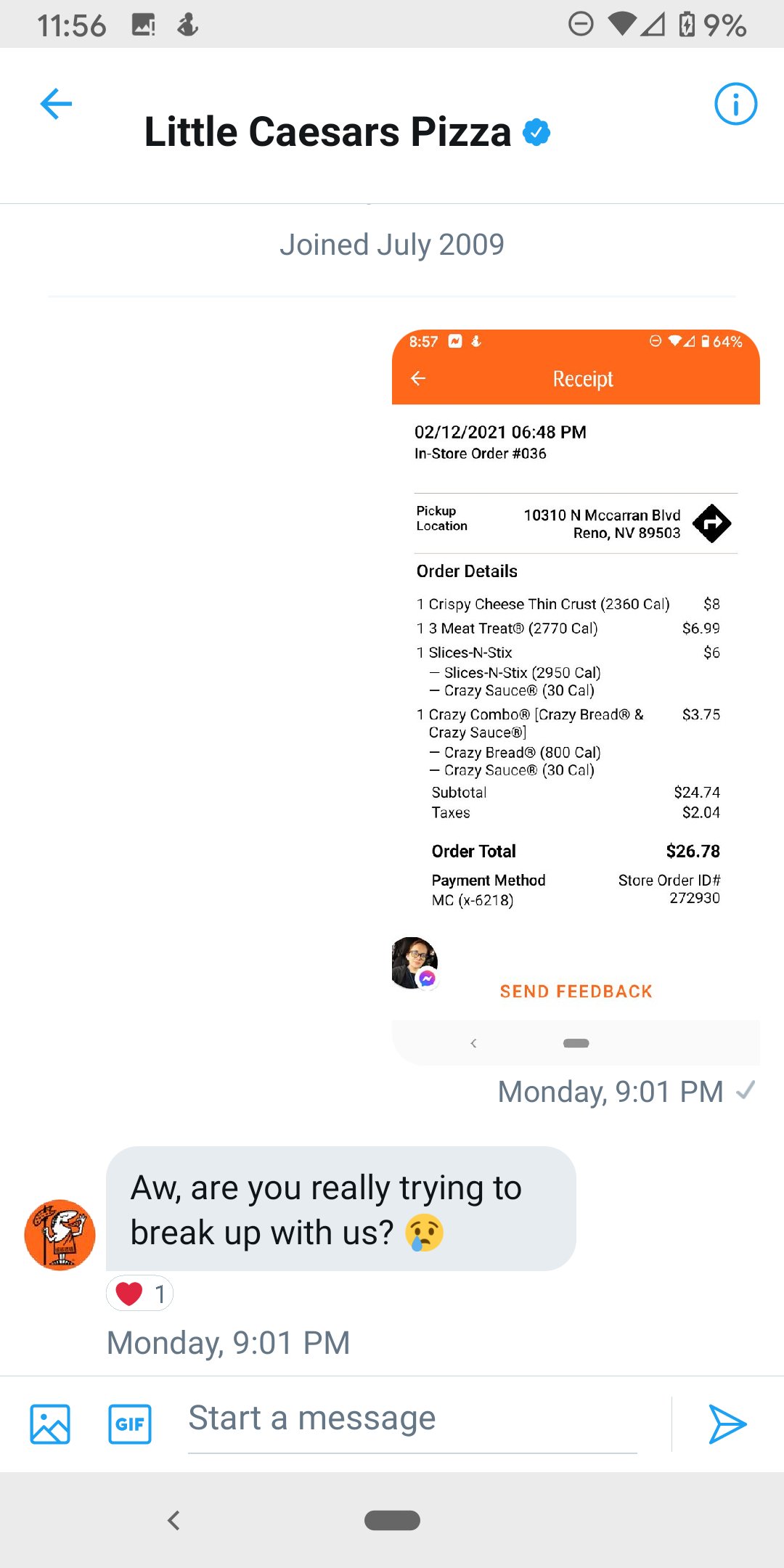 Little Caesars Pizza on Twitter "DM us your receipt from any major pizza chain (dated 2/82/14