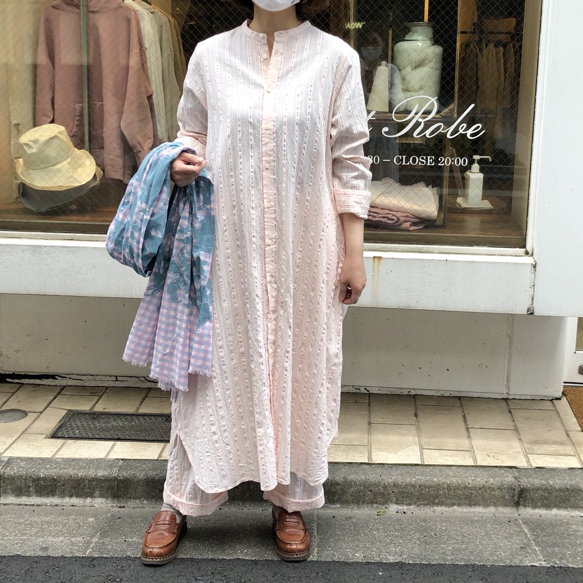 nest Robe ネストローブ / コットン ロングギャザーシャツ www