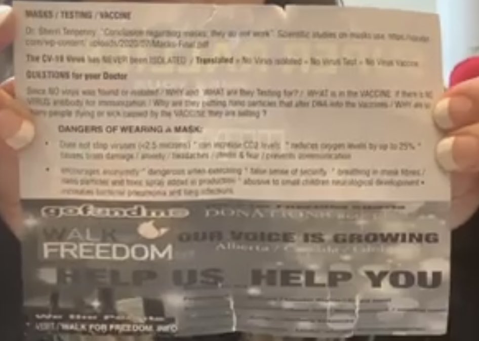 Some disturbing messaging was noticed at this disinformation antimask protest. Walk for Freedom is not attracting Calgary’s best and brightest.
