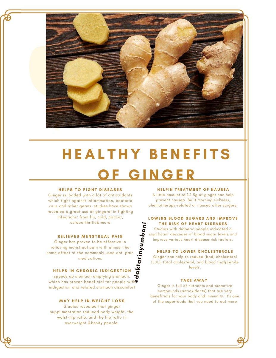 DNyumbani's tweet photo. Ginger is another underrated source of antioxidants!
To boost your immunity, please consider eating more ginger especially on these uncertain times.
Remember to keep your self safe:
•Wash your👏
•Sanitize
•Wear a 😷
•Avoid crowds
#COVID19 https://t.co/2AssWpWPXW