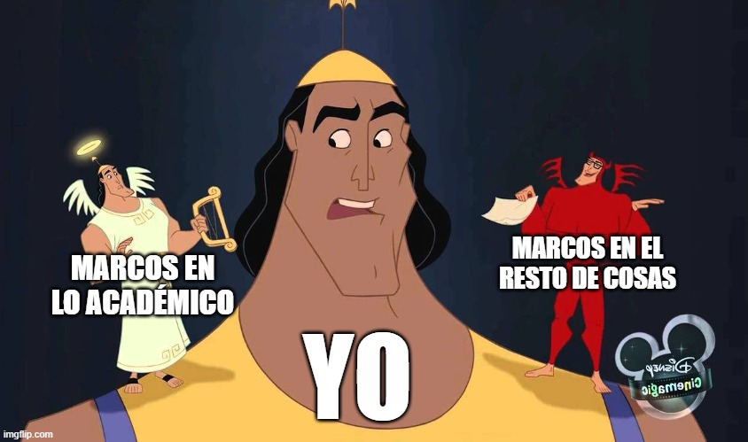 Marcos dándome consejos:

(Diego es igual pero al revés).
