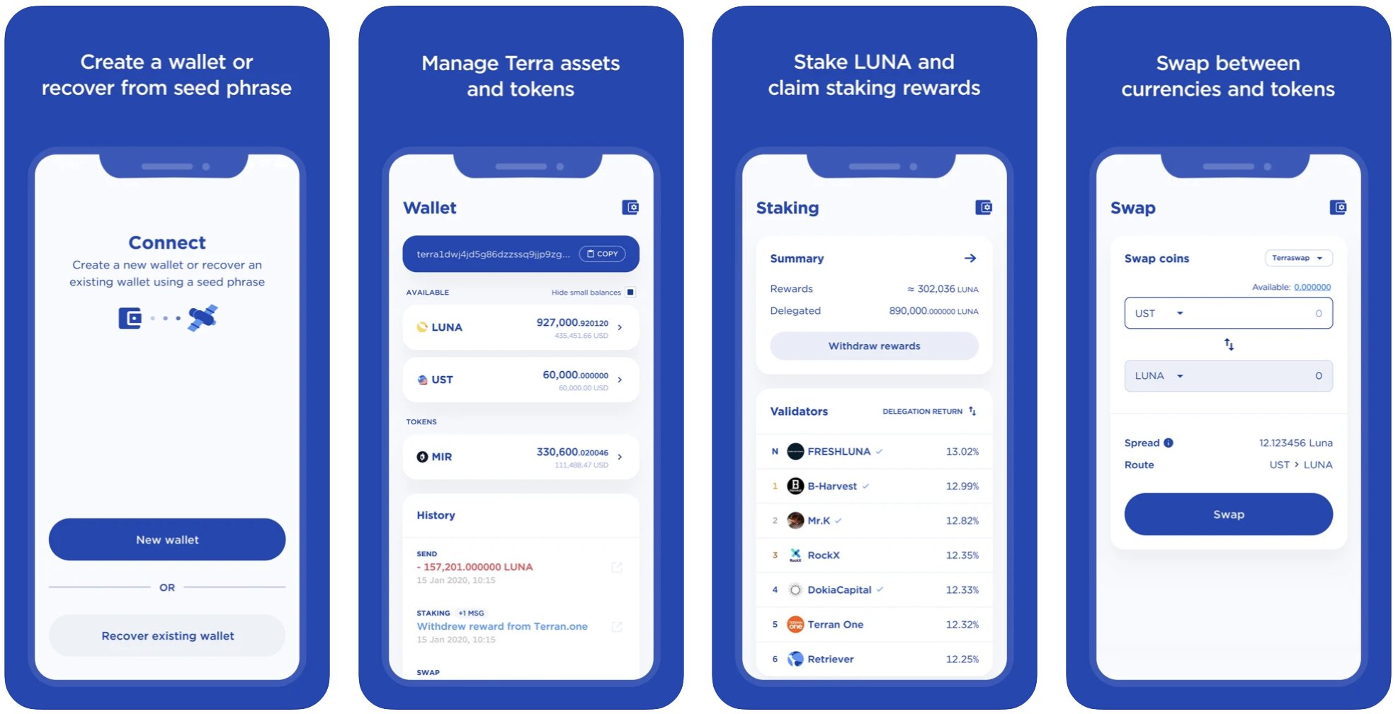 Terra (UST) 🌍 Powered by LUNA 🌕 on Twitter: &quot;We're thrilled to announce that highly-anticipated 🌎 Terra Station Mobile is here! Manage your $LUNA, swap, &amp; stake on the go 💫 Importing