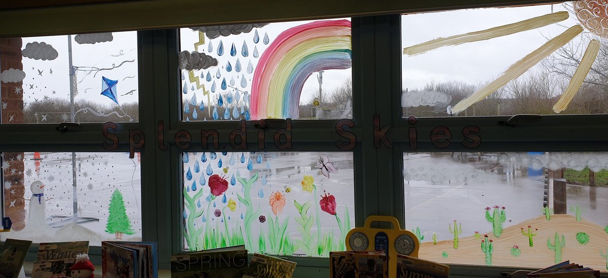 MissSStudd's tweet photo. One of the many things I love about teaching! I had so much fun painting this. 🌧️🌈☀️ https://t.co/7j85Iwhv8y
