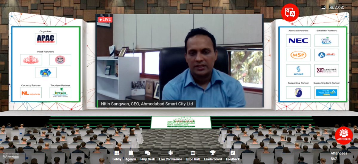 Apacnewsnetwork's tweet photo. "Ahmedabad Smart City introduced 10 citizen centric applications online. Citizens complaints can be tracked real-time."- @nitinsangwan, Chief Executive Officer, Ahmedabad Smart City Limited.

#APACSmartCity 

@SmartCityAhd https://t.co/ZEUOPyqfpT