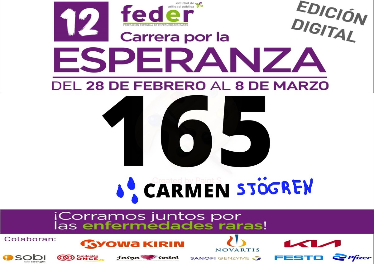 carmen_sjogren's tweet photo. Con Dorsal 0 tuneado @aesjogren @Sjogrenactivo. Las enfermedades huérfanas como #sjögren (primario) estamos en @FEDER_ONG No puedo correr pero sí caminar o hacer marcha nórdica, bueno, eso espero. #ReumaFIT https://t.co/V9oFiZDmwI