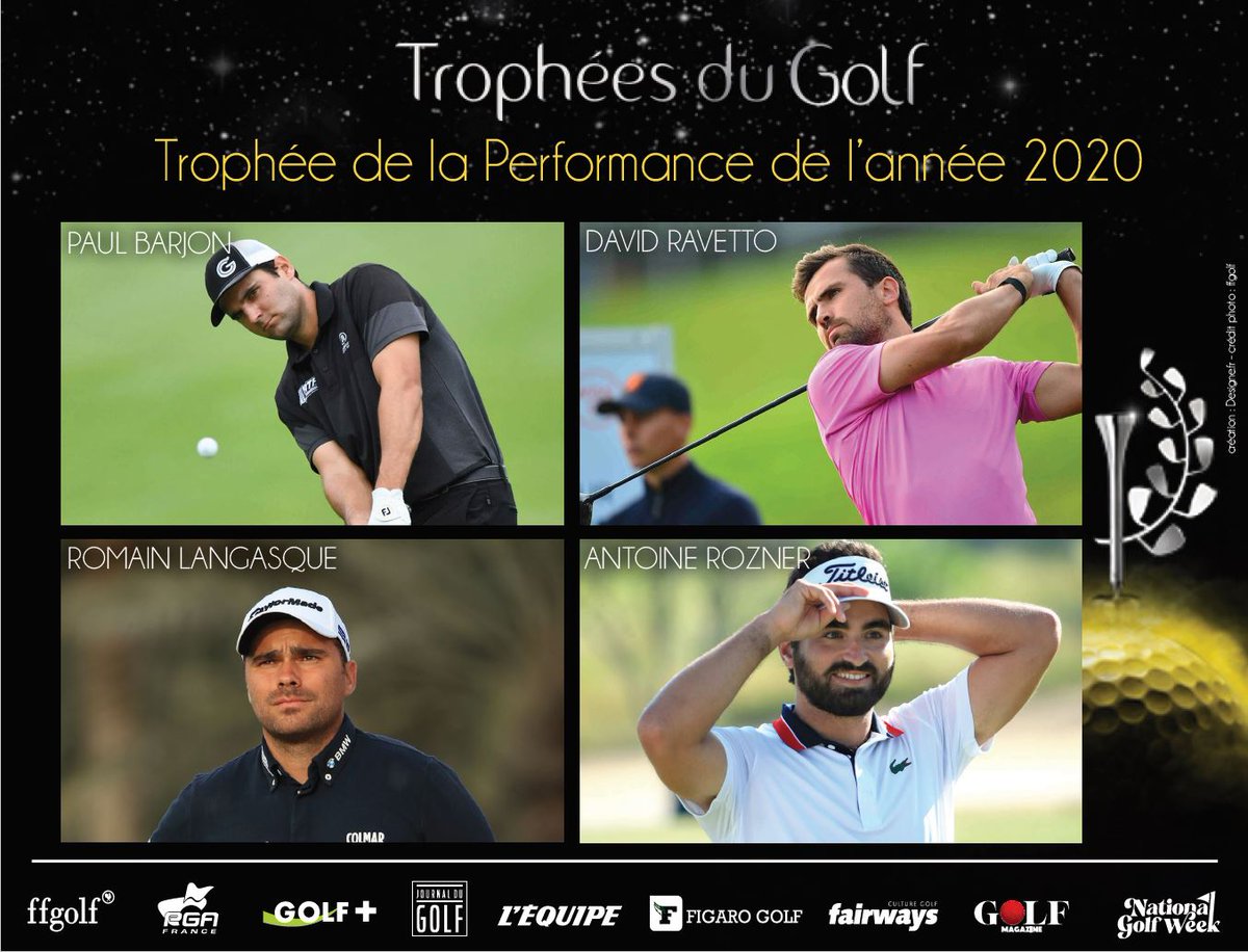Les Trophées du Golf (@tropheesdugolf) on Twitter photo Les nommés du Trophée de la performance de l'année 2020 sont :
Paul Barjon
<a href="/Lancaisse/">Romain Langasque</a>
DAvid ravetto
<a href="/AntoineRozner/">Antoine Rozner</a> Les nommés du Trophée de la performance de l'année 2020 sont :
Paul Barjon
<a href="/Lancaisse/">Romain Langasque</a>
DAvid ravetto
<a href="/AntoineRozner/">Antoine Rozner</a>
