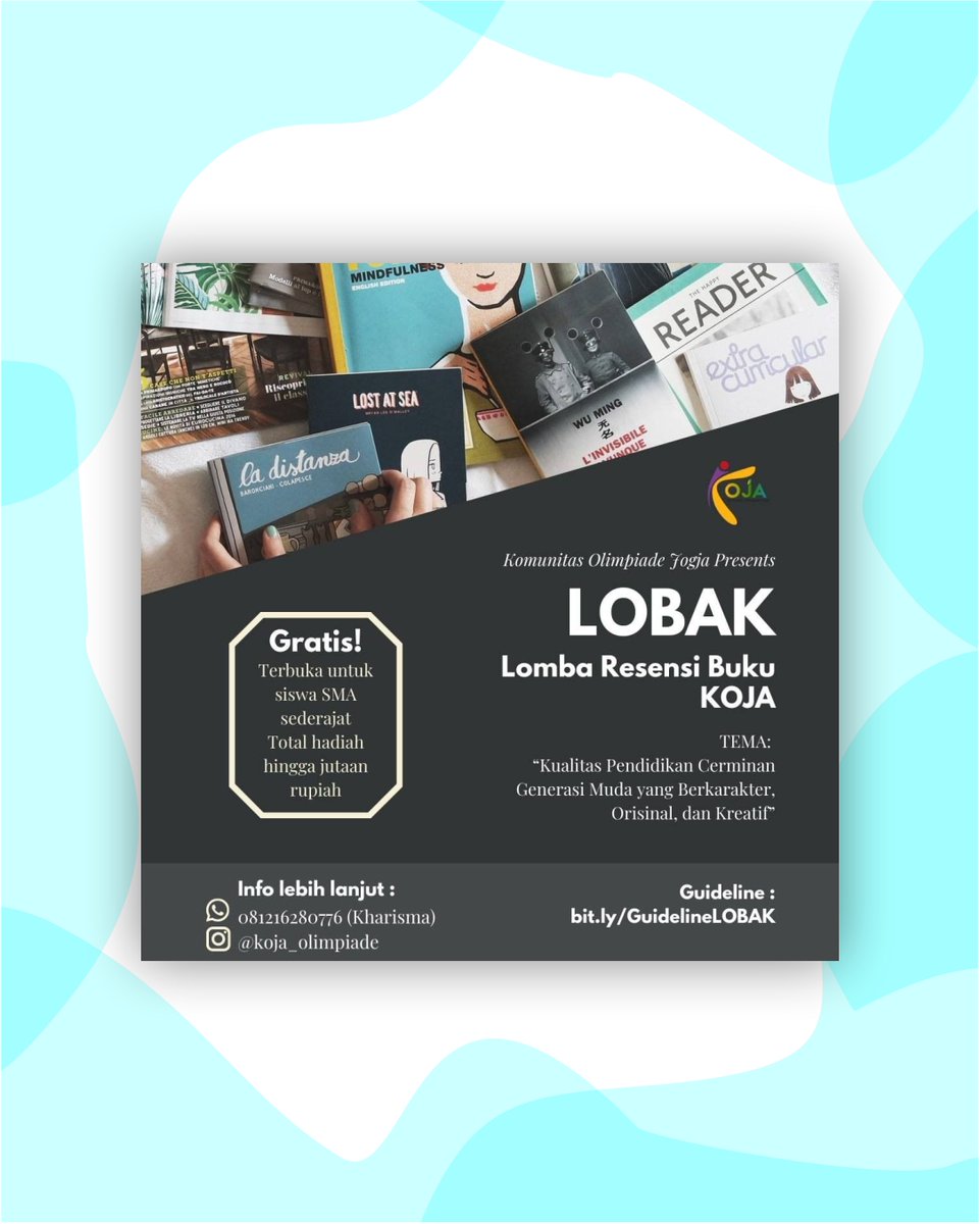 ikutan skuy, info lengkap dapat diakses di: balailombaindonesia1.blogspot.com/2021/02/info-l…

#infolomba #resensi #lombaresensi #koja #komunitasolimpiadejogjakarta #balaiombaindonesia #bli
