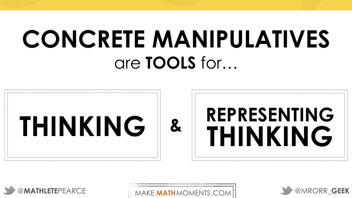 MathletePearce's tweet image. Concrete manipulatives are NOT reserved for a struggling student.

Use them to Fuel Sense-Making!

Learn how with the @MakeMathMoments 3-Part Framework: makemathmoments.com/framework

#MTBoS #iteachmath #msmathchat