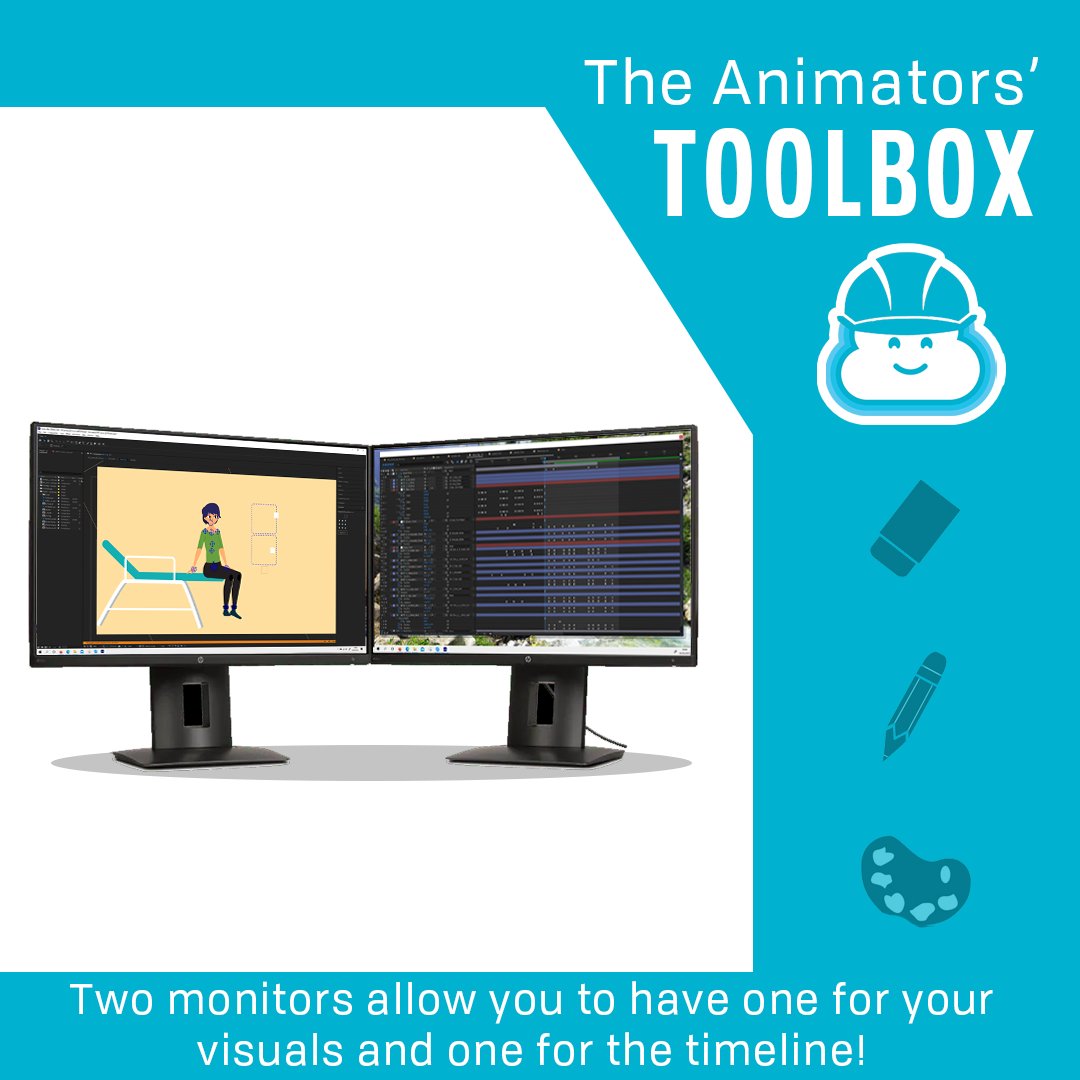 SL_Animation's tweet image. They say two heads are better than one and the same goes for monitors in this week&apos;s #AnimatorsToolbox! One for the visual and one for the timeline!

 #Animation #2Danimation  #AnimationStudio #workflow #tips