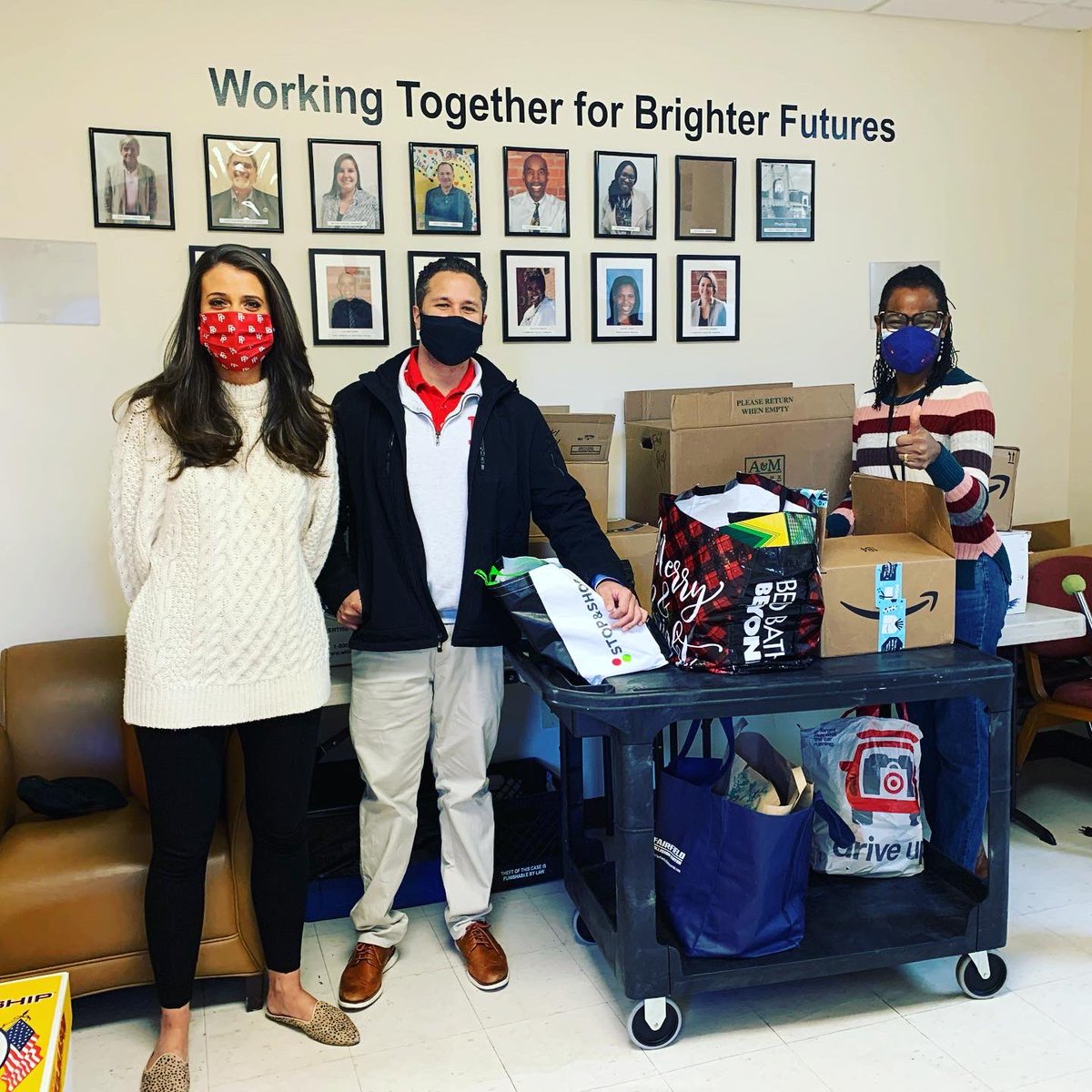 fairfieldprep's tweet image. Prep’s service program in honor of #BlackHistoryMonth2021 continues with donated school supplies delivered to @NBFACADEMY charter school, supporting educational needs and NBFA’s goal of “working together for brighter futures.” #jesuitmission #menforothers #AMDG #socialjustice