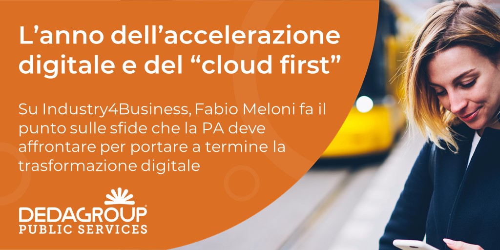 Il 2020 è stato un anno di spinta nella digitalizzazione della PA, ora è necessario portare avanti questo processo. <a href="/fabiomeloni71/">fabio meloni</a>, CEO di Dedagroup Public Services, racconta su <a href="/Industry4Biz/">Industry4Business</a> quali sono le sfide per la trasformazione digitale del Paese. 
bit.ly/3dotS6t