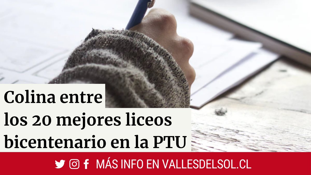 revistavds's tweet photo. Varios establecimientos educacionales bicentenario fueron destacados por los excelentes resultados obtenidos por sus alumnos en la pasada Prueba de Transición Universitaria.
https://t.co/qJF5pUBURR
@elijopymecolina @MuniColina @CorpColina @JVChamisero
 #vdsmagazine #datoVDS https://t.co/w4GcGIyXkv