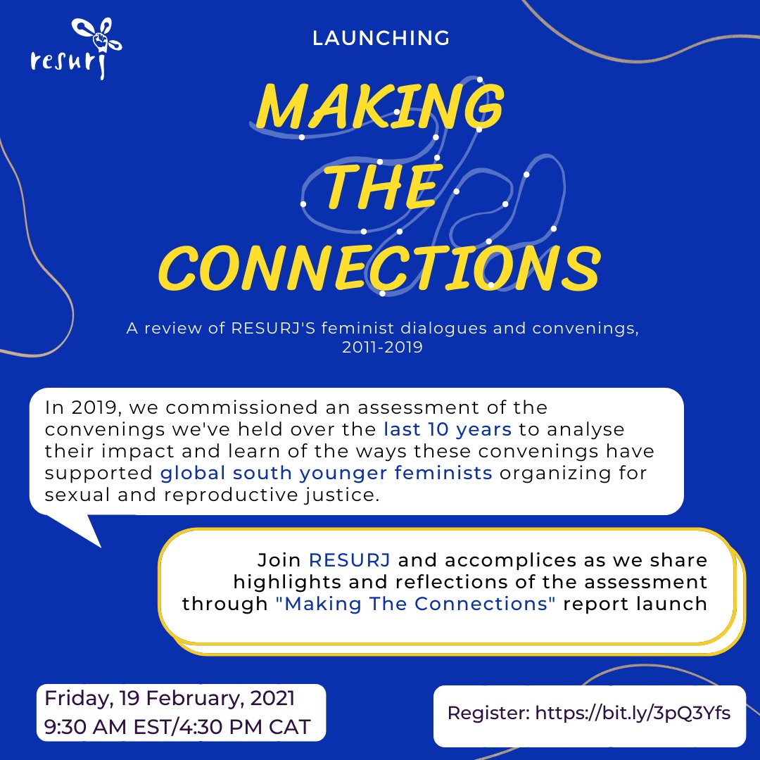 RESURJ's tweet photo. Join us tomorrow at 9:30 am EST for our #MakingTheConnections report launch where we have made an honest, thought-provoking as well as humbling assessment of the convenings #RESURJ has held over the last 10 years!
🚨LAST DAY TO REGISTER!🚨
Register here: https://t.co/UDarumlfRx https://t.co/P0sXxmAR2r