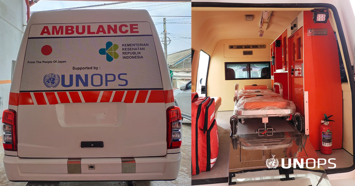 UNOPS's tweet photo. Healthcare systems around the world are under pressure from #COVID19. In Indonesia, our recent delivery of medical equipment, supplies &amp; medicine with $4M from @JapanGov supports the country's response efforts: https://t.co/P0xCIccJ9B https://t.co/4wVbS9JIj0