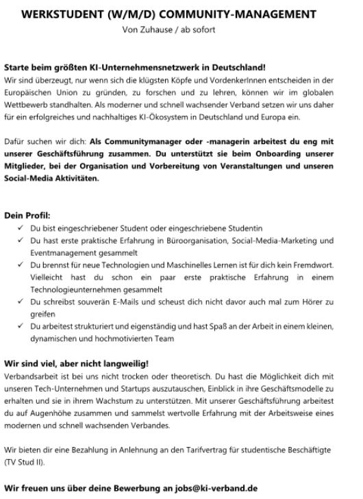 Wir suchen WerkstudentInnen! In zwei Bereichen ab sofort und flexibel (1) #CommunityManagement &amp; (2) #PublicAffairs
Community Management ist dein Ding? Dann bewirb dich auch unsere Community Management Stelle 
oder Digitalpolitik? Dann bewirb dich auf unsere Public Affairs Stelle