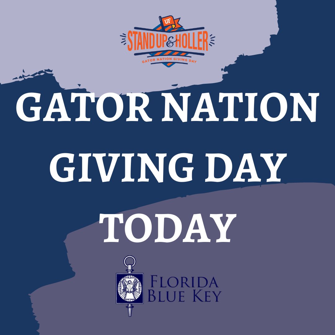 FloridaBlueKey's tweet image. Today is Gator Nation Giving Day with @UF and @UFAlumni! For more information about how you can help Florida Blue Key and the O’Connell Society Leadership Fund, click the link below. #AllForTheGators

givingday.ufl.edu/campaigns/flor…