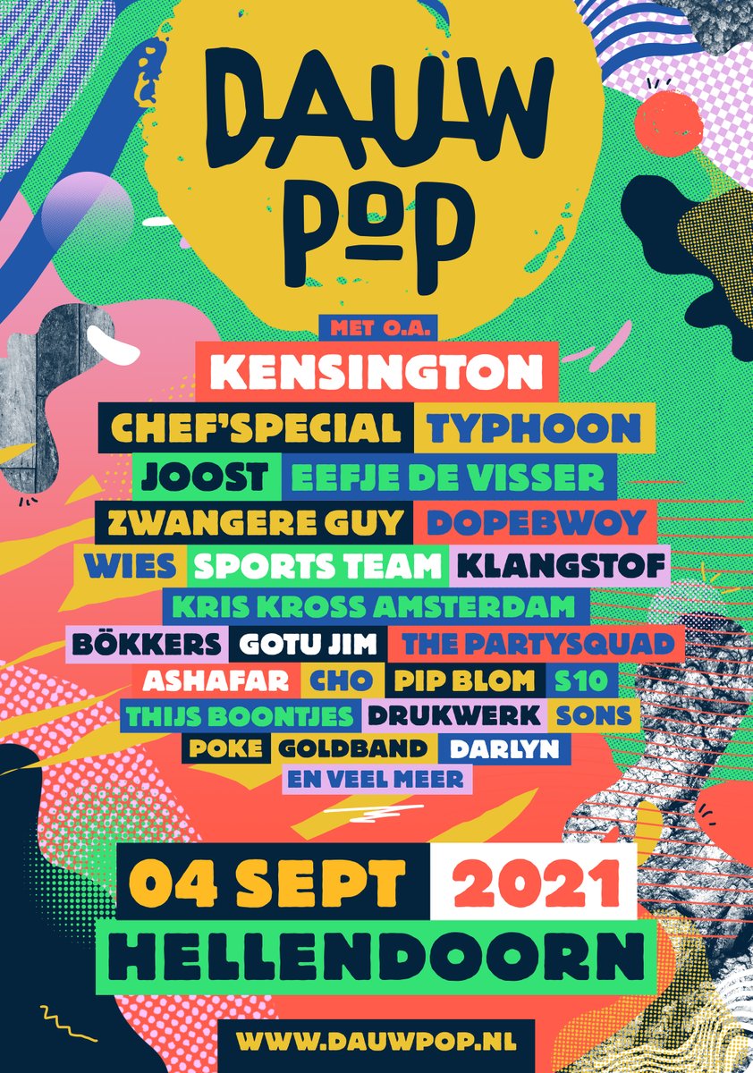𝗗𝗔𝗨𝗪𝗣𝗢𝗣 🔸 𝗟𝗜𝗡𝗘-𝗨𝗣 

Met trots presenteren wij vandaag de eerste 28 namen voor Dauwpop 2021! 

Binnenkort volgen meer namen! Voor vragen over je huidige ticket of over het festival ga je naar dauwpop.nl. 

Tickets scoor je via ☞ dauwpop.nl/tickets