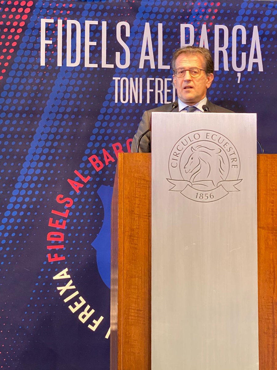 Circuloecuestre's tweet photo. @tonifreixa , candidato a la presidencia del FCB, presenta en el Círculo Ecuestre su programa electoral y sus ideas sobre la gestión del club blaugrana. @FidelsalFCB https://t.co/gTASBnqn9E
