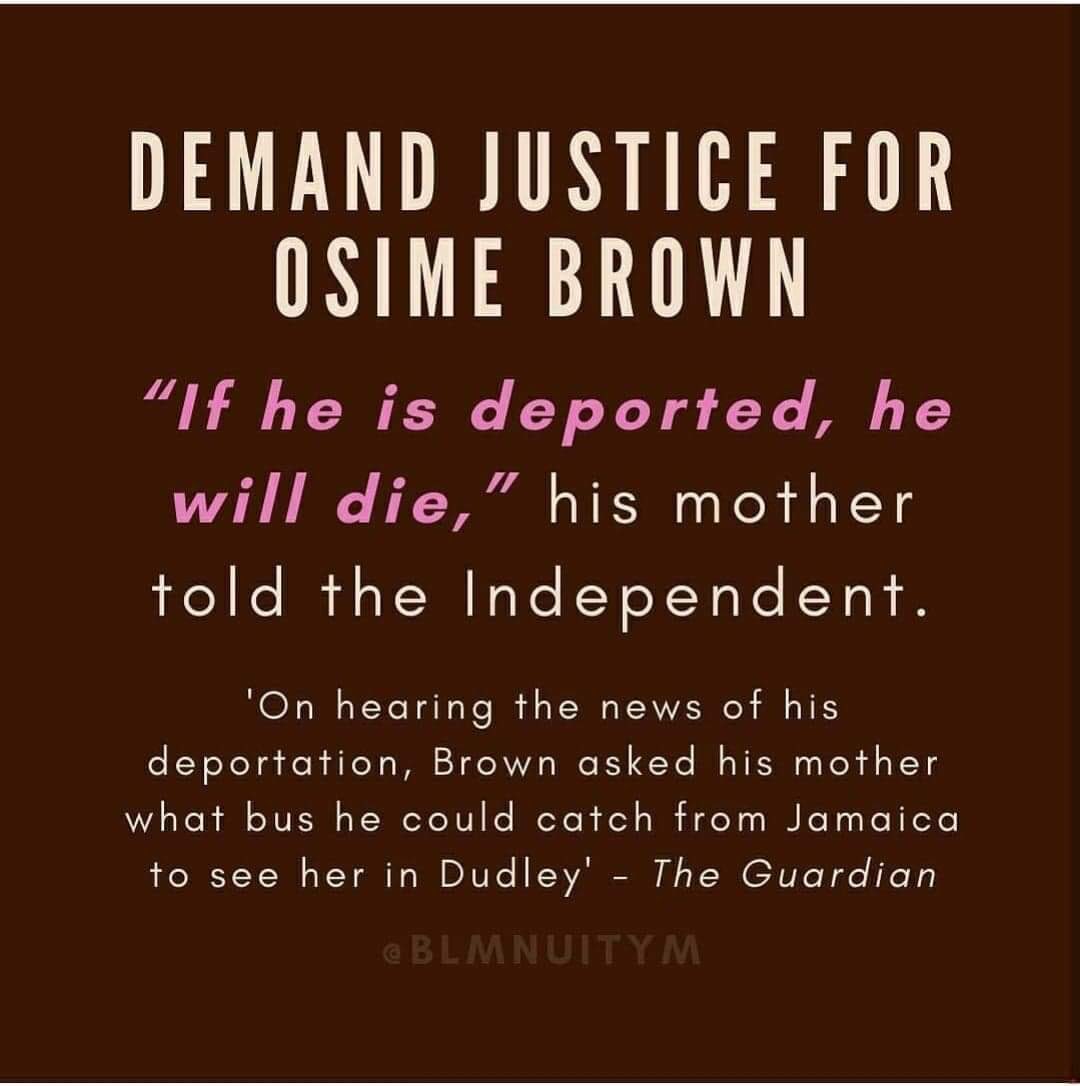  #StopTheDeportation  #OsimeNeedsHisFamily  #JusticeForOsimeBrown  https://linktr.ee/Justiceforosimebrown @FreeOsimeBrown