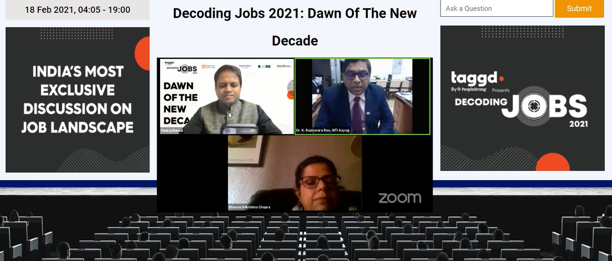 _taggd's tweet image. Grateful for inaugural address by Guest of Honour Dr K Rajeswara Rao, Additional Secretary, NITI Aayog, Government of India, who also unveiled #DecodingJobs2021 #SectoralDossiers.  

&quot;Skilling is important to tap more opportunities,&quot; - enlightening words by Dr K Rajeswara Rao.