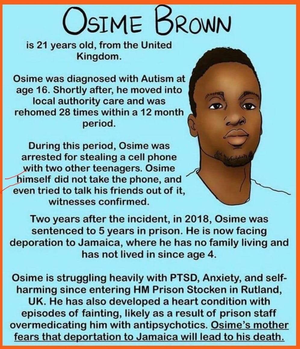  #StopTheDeportation  #OsimeNeedsHisFamily  #JusticeForOsimeBrown  https://linktr.ee/Justiceforosimebrown @FreeOsimeBrown