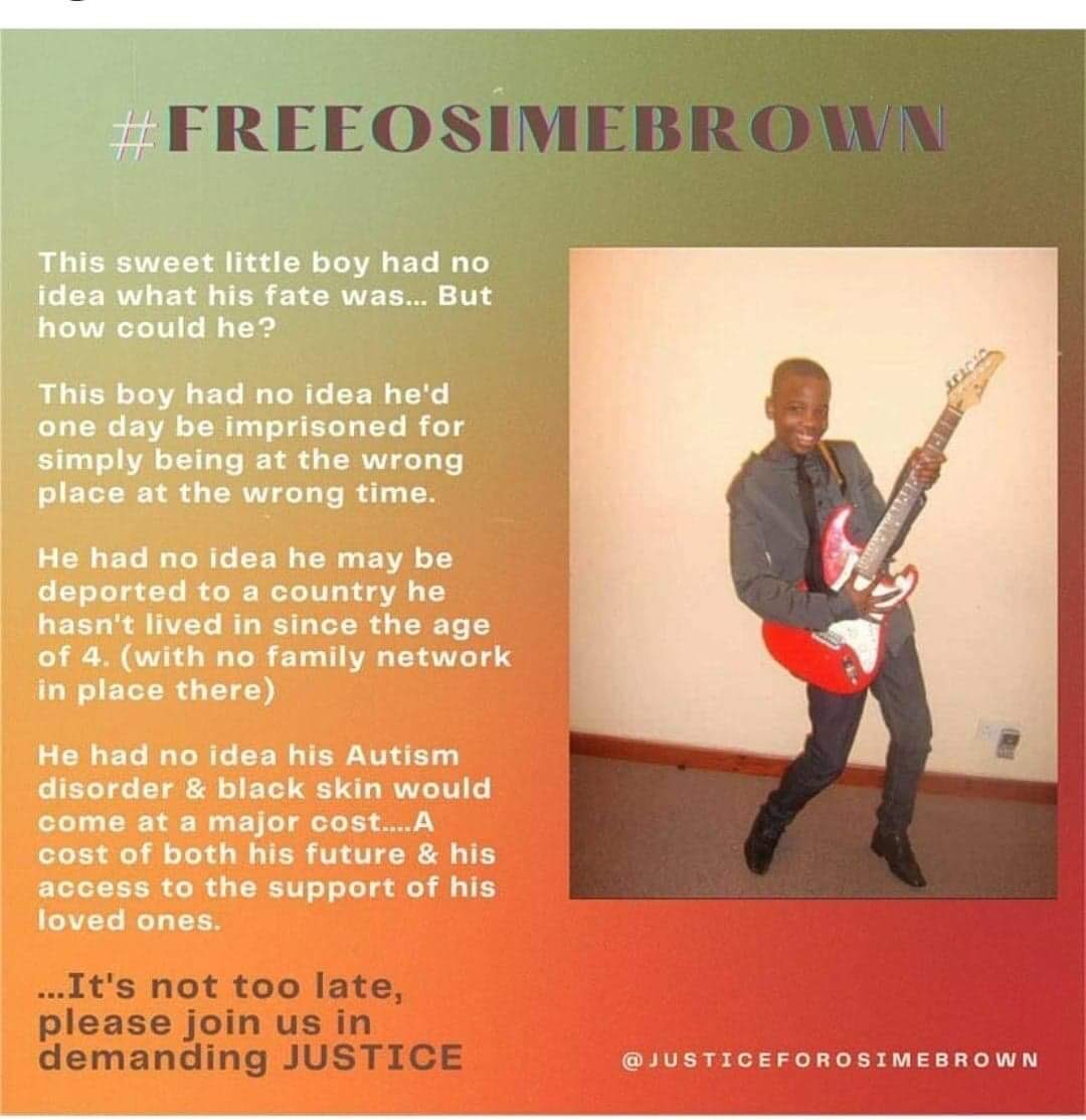  #StopTheDeportation  #OsimeNeedsHisFamily  #JusticeForOsimeBrown  https://linktr.ee/Justiceforosimebrown @FreeOsimeBrown