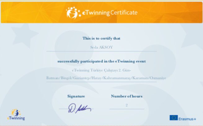 Harika bir eğitim daha teşekkürler <a href="/tretwinning/">eTwinning Türkiye</a> <a href="/turangore/">Turan GÖRE</a> @bektashocahatay