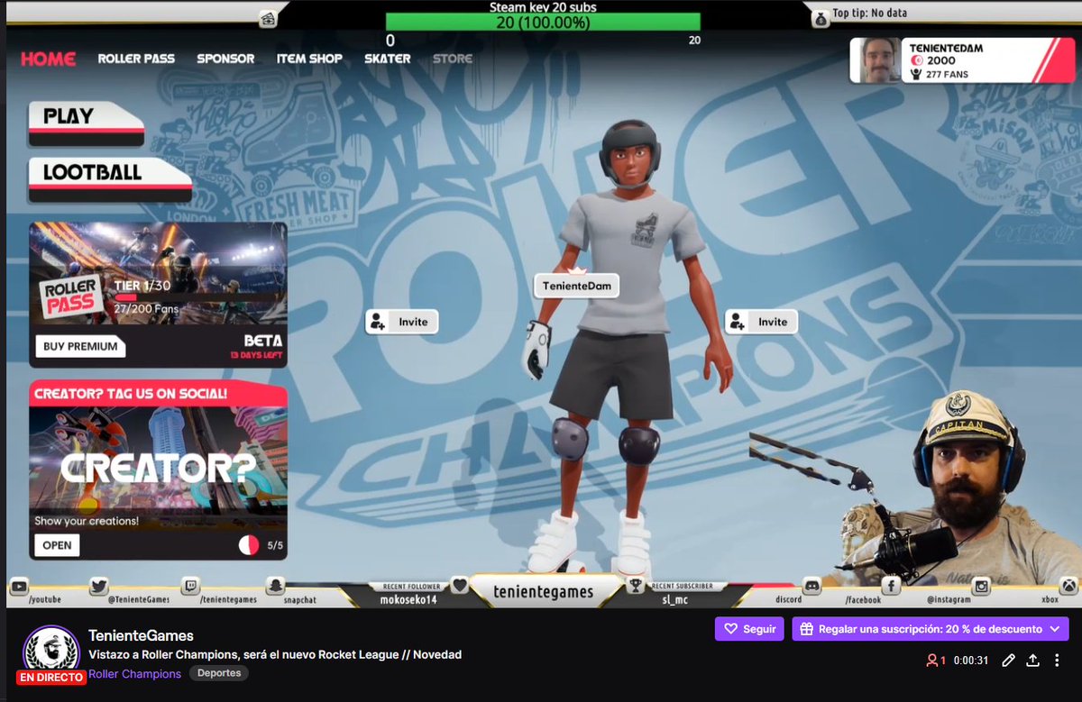 Vistazo a Roller Champions, será el nuevo Rocket League // Novedad twitch.tv/tenientegames