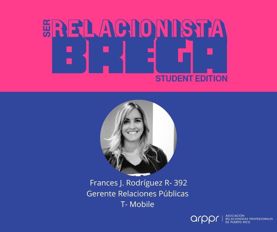 relacionistaspr's tweet photo. En esta edición de #SerRelacionistaBrega discutiremos el tema El Deporte y la Marca con la colega, Frances J. Rodríguez de @T-MobilePuertoRico. Te esperamos el miércoles, 24 de febrero de 2021 a las 5:00 pm. Registro 👉 https://t.co/RnvZN0jo7h #ARPPR50 https://t.co/QKByzYy2c2