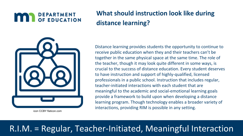 Keep RIM in mind when you're designing for distance education.