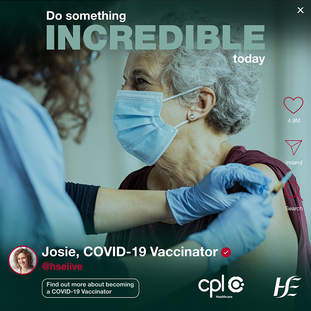 HSELive's tweet photo. We are recruiting vaccinators for our COVID-19 Vaccination Centres. We’re looking for nurses, midwives, doctors, physiotherapists, pharmacists, EMTs, paramedics or advanced paramedics. For more, visit: https://t.co/3tJRgzhrr8 #CovidVaccine https://t.co/BLIsHn9Z7s