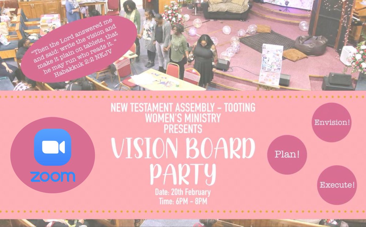 NTAT Womens Ministry are hosting their vision board party this Saturday. If you’d like to attend please complete the form using the link below (it will take less than 1 minute to complete😊) 💕 Blessings 💕🙏🏽 

ow.ly/dizE30rxpax