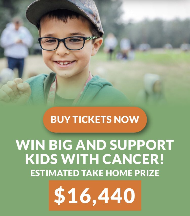 Today is the deadline to buy your Camp Quality 50/50 ticket! Visit cq5050.ca to win big and support kids with cancer! 

Buy 3 tickets for $10, 20 tickets for $20 or 100 tickets for $40!

For complete Rules and Regulations, visit cq5050.ca.