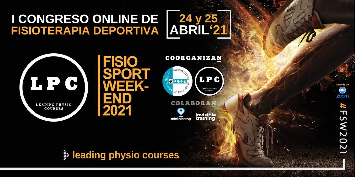cgcfe's tweet photo. Ya en marcha el I Congreso on line Fisio Sport Weekend 2021 #FSW2021.
Evento coorganizado por @leadingphysiocourses y el Consejo General de Colegios de Fisioterapia de España #CGCFE. ¡inscríbete ya!
Más info: https://t.co/e3xREhcIR9
#fisioterapia #FSW20 #leadingphysiocourses https://t.co/JsKvcLtjRI