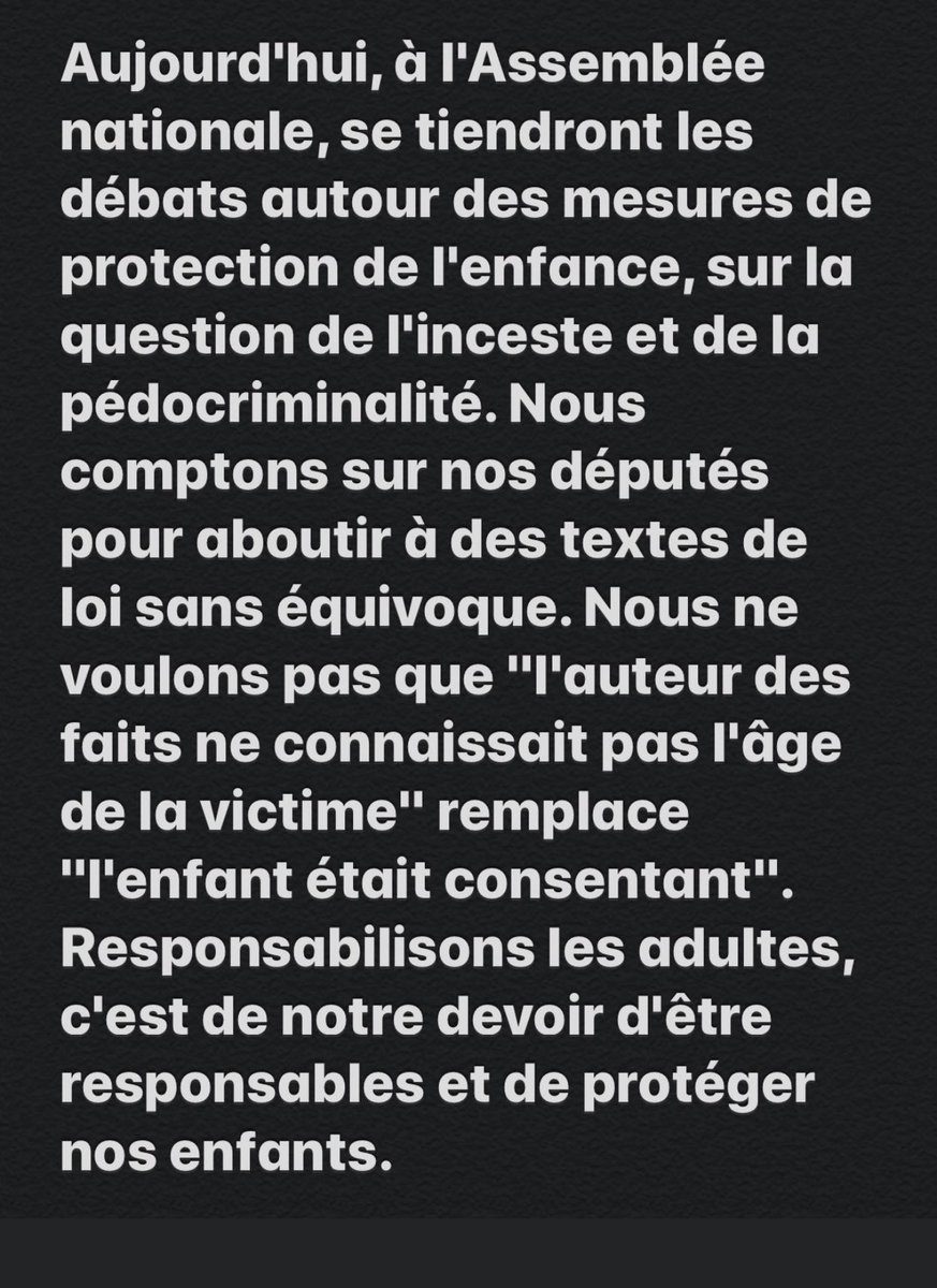 Protégeons nos enfants ! On y croit 💪🏻 <a href="/AndreaBescond/">Andréa Bescond</a> <a href="/AdrienTaquet/">Adrien Taquet</a> <a href="/AssembleeNat/">Assemblée nationale</a> <a href="/EmmanuelMacron/">Emmanuel Macron</a> #inceste #pedocriminalite